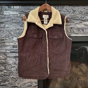 ✨Host Pick!✨ L.L. Bean Sherpa Lined Corduroy Vest, Dark Brown